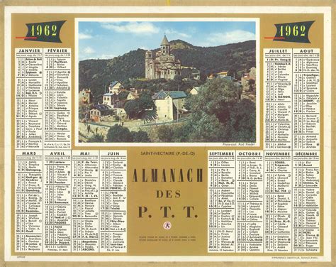 Almanach Des Postes 1962 Avril Mai Event Ticket France Post Office