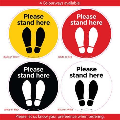 Please Stand Here 250mm Od Floor Graphic Decal Euro Signs And Safety