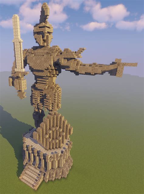Medieval Stone Statue Warrior Minecraft Project