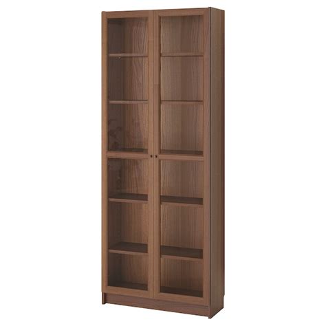 Billy Oxberg Bookcase Brown Ash Veneer 80x30x202 Cm Ikea