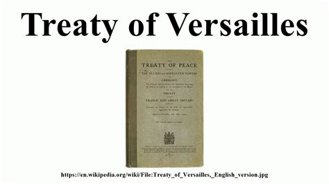 Treaty Of Versailles Youtube