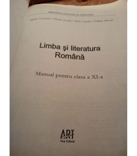 Adrian Costache Limba Si Literatura Romana Manual Pentru Clasa A Xi A