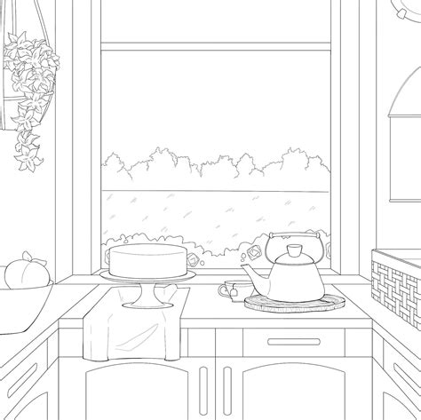 Printable Cottagecore Adult Coloring Page Adult Coloring Book Interior Coloring Page Instant