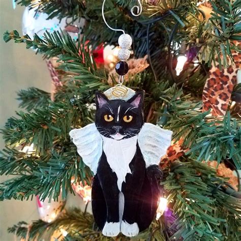 Tuxedo Cat Angel Ornament Cat Christmas Ornaments Christmas Cats