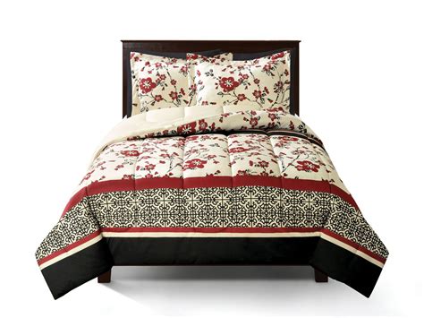 Mainstays navy floral bed in a bag coordinating bedding set full walmart com walmart com. Mainstays Reversible Microfiber Comforter Set | Walmart Canada