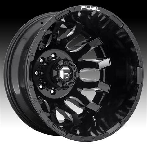 Fuel Blitz Dually D673 Gloss Black Milled Custom Wheels Rims Blitz