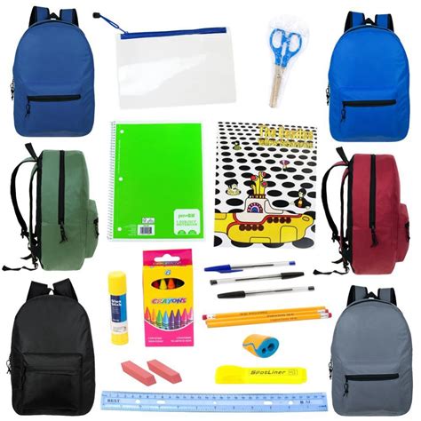 24 Wholesale 17 Backpacks With 20 Piece School Supply Kit At