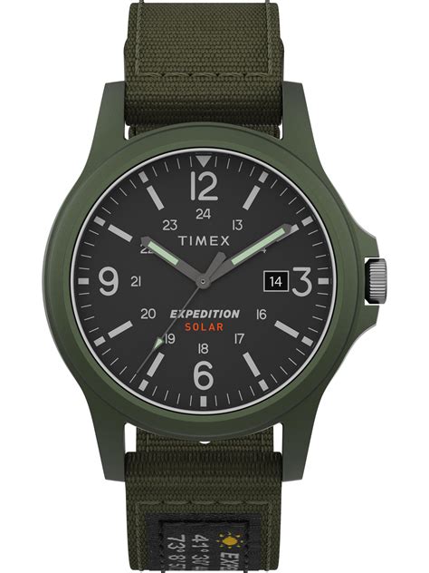 Timex Mens Expedition Acadia Solar 40mm Green Watch Fabric Strap