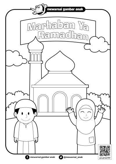 Mewarnai Gambar Anak Mewarnai Gambar Marhaban Ya Ramadhan