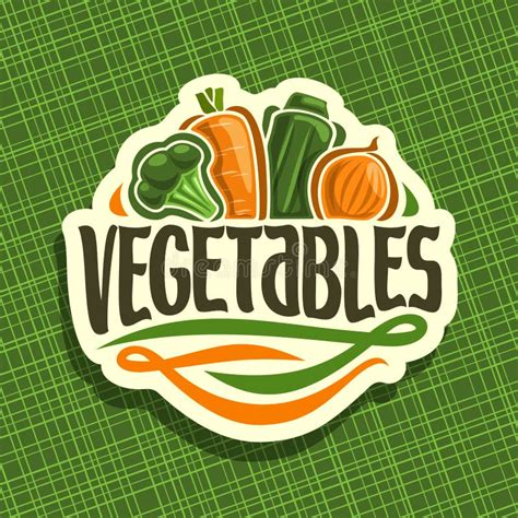 Vector Logo For Fresh Vegetables Stock Vector Illustration Of Font