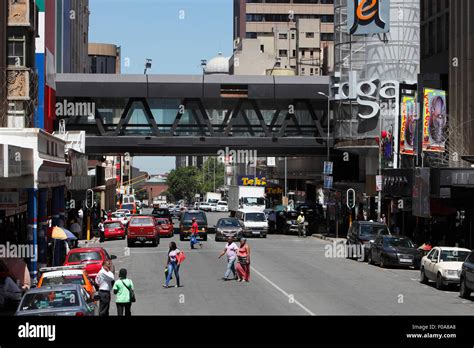 South Africa Johannesburg View Down Plein Street During A Ride On
