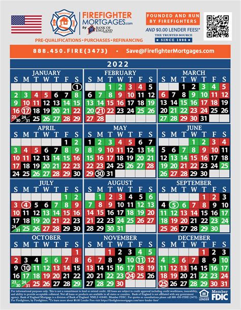 2025 Firefighter Shift Calendar 48 96 Printable