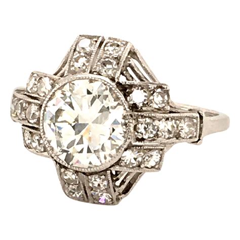 Magnificent Art Deco Diamond Platinum Ring At 1stdibs