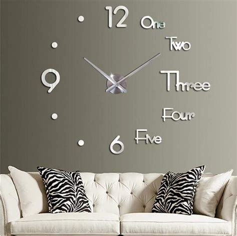 3d Diy Wall Clock Large Frameless Mirror Wall Clocks For