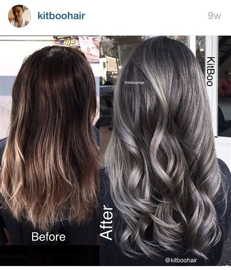 Gunmetal Grey Hair Brown Hair With Silver Highlights Grey Hair Color