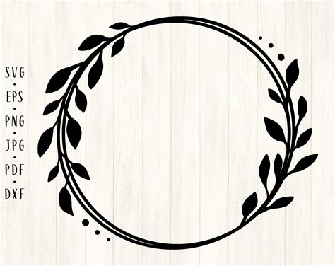 Leaf Monogram Circle Monogram Circle Frames Floral Monogram