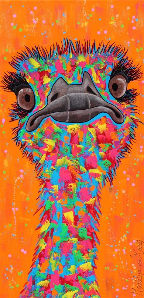 Painting Ostrich Sold Schilderij Struisvogel Verkocht African Art