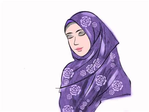 Gambar Kartun Keluarga Islami Bercadar Adzka