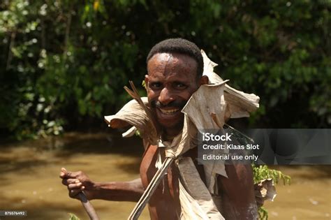 Welcome Ceremony On The River Of Asmat Tribe Stock Photo Download