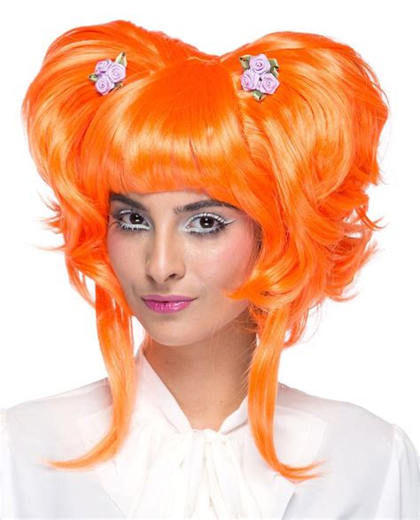 Womens Japanese Style Costume Wig Bangs Orange Anime Yuki Harajuku