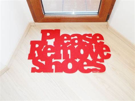 Please Remove Shoes Doormat Thin Design Doormat Exclusive Etsy Custom Doormat Personalized