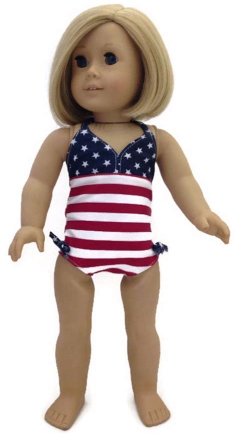 red white and blue patriotic swimsuit made for 18 american girl doll clothes ebay
