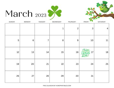 March 2023 Calendar Templates Free Download