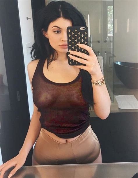 Kylie Jenner Shows Off Her Pierced Nips In A See Thru Top