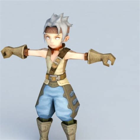 Anime Character Warrior Boy Chibi 3d Model Max 123free3dmodels