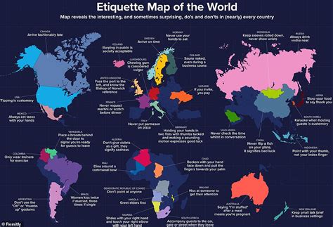 Fascinating Map Reveals The World S Most Surprising Etiquette Practices From The Uk To The U S
