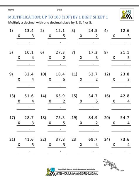 Plus every worksheet includes a free answer key. Printable Multiplication Sheets 5th Grade