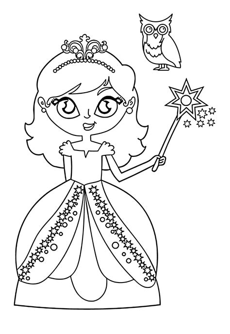 Free Printable Princess Enchantress Coloring Page For Adults And Kids