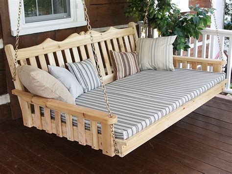 Unfinished Outdoor Daybed Swings Rustic Farmhouse Porch Furniture