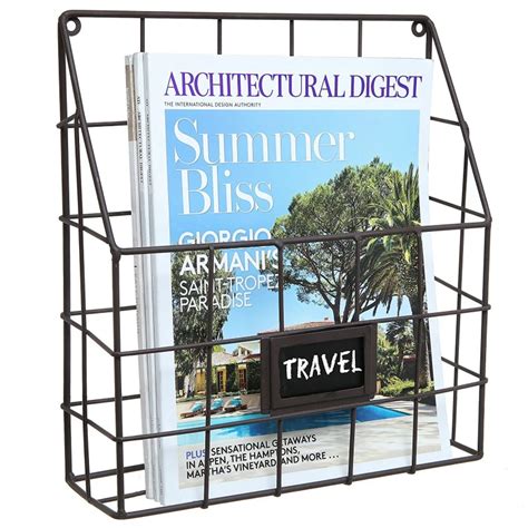 Metal Wire Wall Magazine Rack Bin Newspaper Rack Wall Mounted Mail