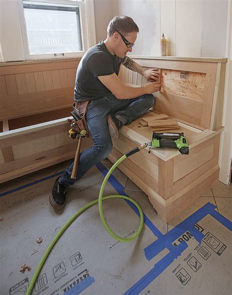 Finished seat height, which includes cushions. Make a Built-in Breakfast Nook - Fine Homebuilding