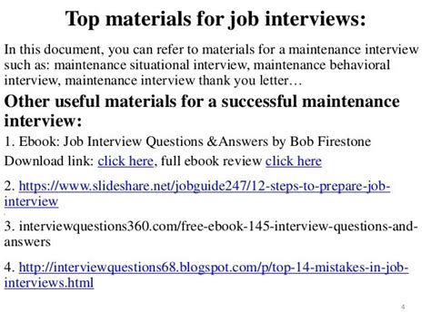 88 Maintenance Interview Questions And Answers