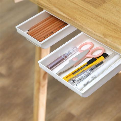 Tureclos Under Table Drawer Home Office Under Desk Stationery Holder