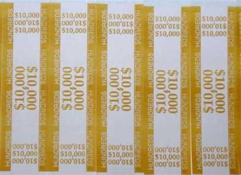 50 Mustard 100 Self Sealing Currency Bands 10000 Cash Money Straps
