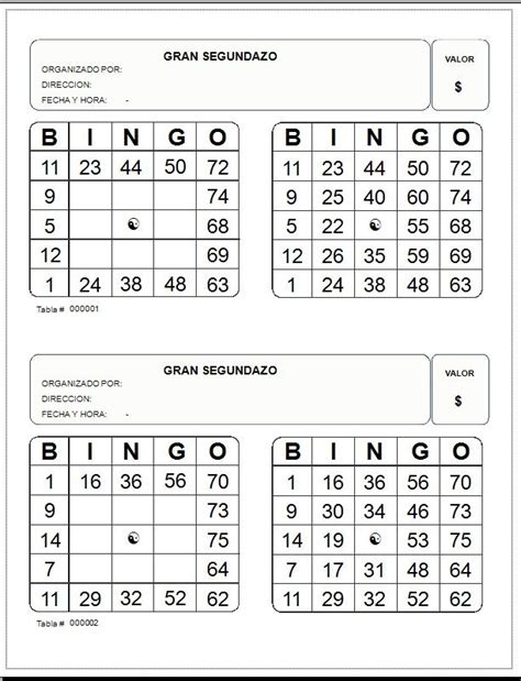 Programa Para Imprimir Tablas De Bingo U S En Mercado Libre Hot Sex