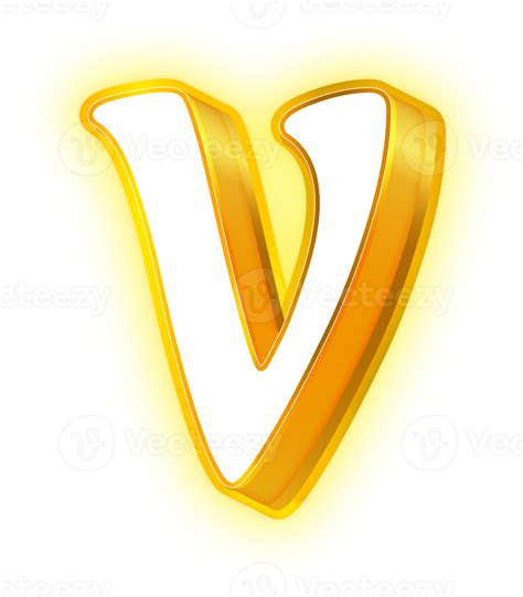 Gold Neon Letters V Logo 33559559 Png