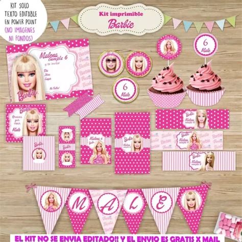 Kit Imprimible Barbie Muñeca Invitación Decoración T92 Cuotas sin interés