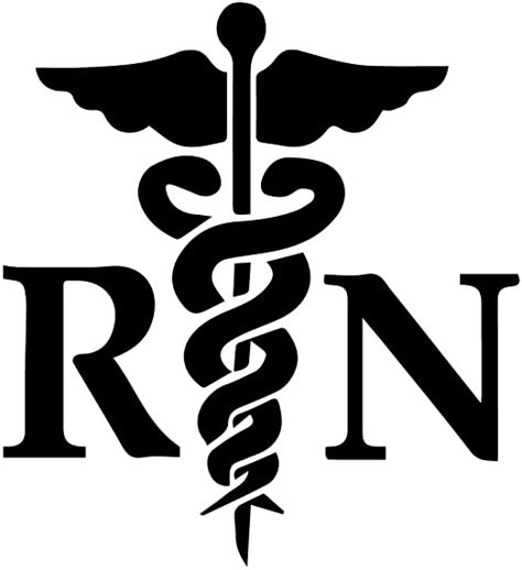 Pottelove Rn Symbol Vinyl Decal Sticker Registered Nurse