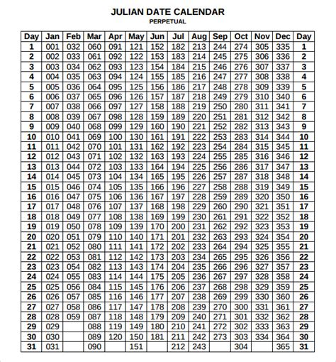Julian Date Calendar Printable 2023 Calendar Printable