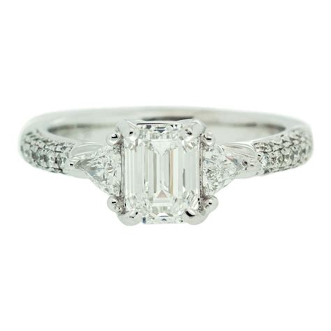 Diamond Engagement Ring With Triangle Diamond Side Detail Mouradian