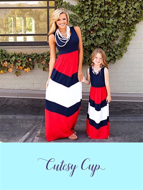 Striped Matching Dress For Mother And Daughter Mother Daughter