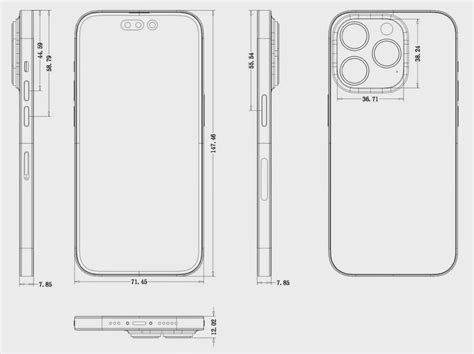 IPhone Pro Detailed Size Drawing Revealed More Thick Body