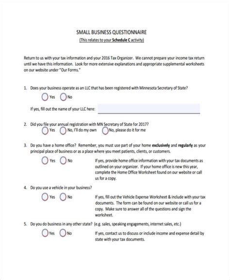 questionnaire templates examples   examples