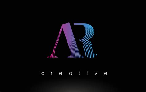 Ar Logo Design With Multiple Lines And Purple Bluee Colors 8533172