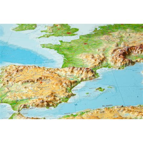 Georelief Large 3d Relief Map Of Europe In German