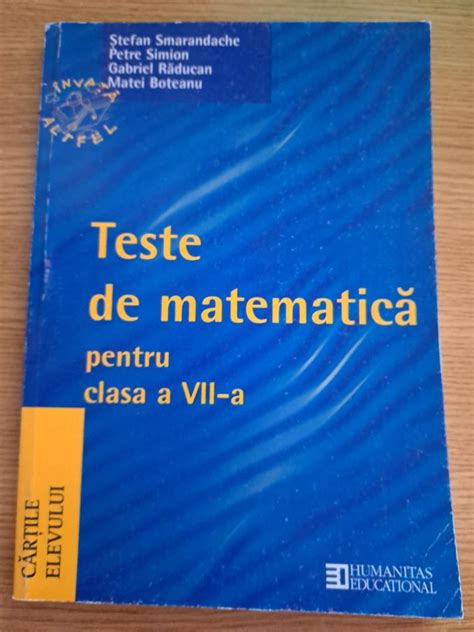 Teste De Matematica Clasa A VII A Biblioteca Brazi